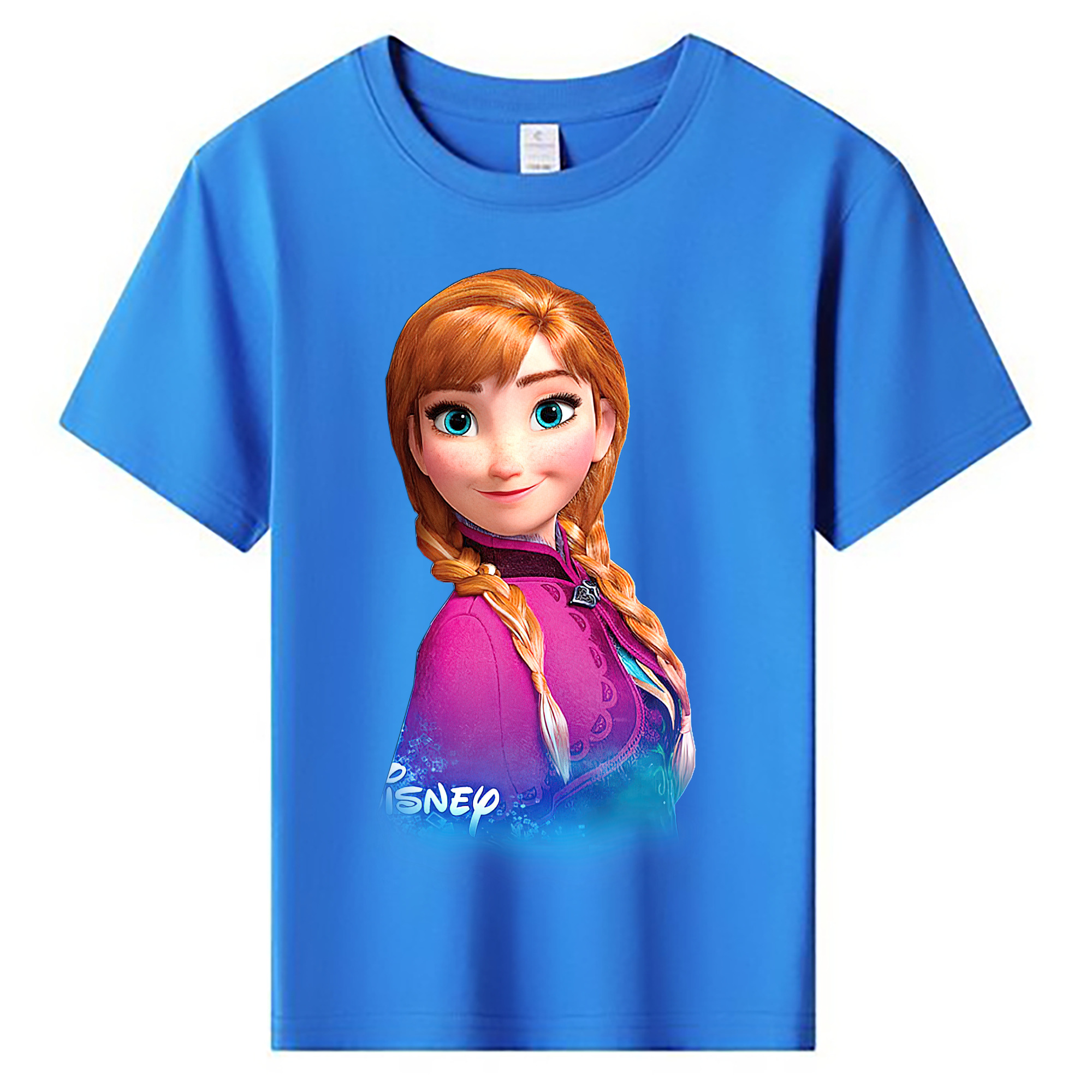 （画像用） アナと雪の女王 アンナ エルサ Frozen Anna Elsa 綿100％キッズTシャツ（フロントプリント）